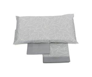 Foppapedretti Notte & Nature Parure de lit Simple 1P, Drap Plat, Drap-Housse et taie d'oreiller ; Wave Pearl 100% Coton, fabriquée en Italie