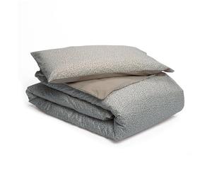 Foppapedretti Nuit & Nature Housse de Couette pour lit Une Place et demie avec taie d'oreiller ; Pétales Sable 100% Coton Percalle, Made in Italy