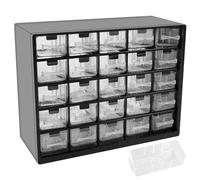Foppla Armoire Organisatrice Empilable avec 25 Tiroirs et 50 Séparateurs Amovibles 29.2×22.6×12.2 cm Boîte de Rangement Transparente avec Tiroirs Organisateur de Bureau Boîte d'Organisation de Bureau
