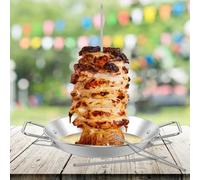 Foppla Brochettes verticales en acier inoxydable avec pics amovibles de 20,3 cm, 25,4 cm, support vertical pour brochettes verticales pour rôtir de la viande, du steak, du poulet, des saucisses, des