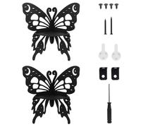 Foppla Étagère d'angle papillon, étagères flottantes en bois, étagère d'affichage en cristal papillon, étagères murales boho pour salle de bain cuisine chambre bureau (style 2)