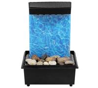 Foppla Fontaine de table, fontaine à eau d'intérieur pour la maison, le bureau, la méditation, fontaine de relaxation sonore pour table et chambre à coucher (eau bleu mer)
