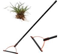 Foppla Fouet à gazon avec lame dentelée à double tranchant en acier - Coupe-herbe manuel avec poignée de 76,2 cm - Outil manuel pour couper les mauvaises herbes dans les tranchées de jardin