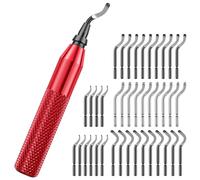Foppla Kit d'outils d'ébavurage avec 40 lames HSS supplémentaires - Outil à main d'ébavurage des bords métalliques - Outil d'ébavurage de bord imprimé 3D - Outil d'ébavurage pour tuyaux en laiton