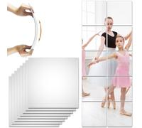 Foppla Lot de 10/20/30 miroirs autocollants - 30 x 30 cm - Film miroir mural acrylique - 2 mm d'épaisseur - Miroir autocollant pour salle de bain, salon, chambre à coucher, armoire