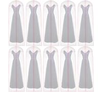 Foppla Lot de 10 housses de vêtements de 180 cm avec fermeture éclair, housses anti-poussière et anti-mites, sacs transparents pour homme/femme, sac de rangement pour armoire/organisateur de voyage