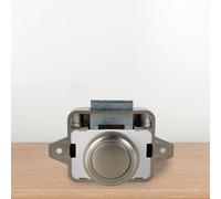 Foppla Lot de 10 serrures à bouton-pression élégantes pour porte d'armoire sans clé - Bouton poussoir décoratif - Couleur perle/marron (nickel)