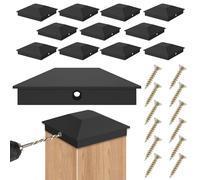 Foppla Lot de 12 capuchons de clôture - 9 x 9 cm - Pour poteaux en bois, poteaux de pont - Avec vis (12)