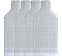 Foppla Lot de 4 pochettes de protection multicouches pour bouteille de vin avec double doublure intérieure à bulles, 4 sacs pour bouteille de vin, blanc, protecteur de bouteille de vin
