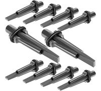 Foppla Lot de 5/10 fendeurs de pierre en acier robuste de 1,6 cm - Outils à main pour béton, roche, pierre - Outils de fendage de pierre pour roches, granit, béton (10, gris)
