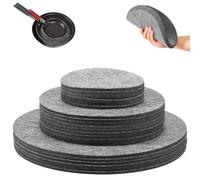 Foppla Lot de 84/144 séparateurs de rangement en feutre découpables - Séparateurs de assiettes pliables réutilisables pour empiler les soucoupes à café (style 2, gris)