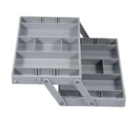 Foppla Organiseur de tiroir pliable à plusieurs niveaux avec compartiments réglables - Plateaux de rangement polyvalents pour fournitures de bureau, cuisine (gris, une seule rangée deux couches)