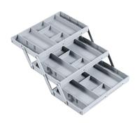 Foppla Organiseur de tiroir pliable à plusieurs niveaux avec compartiments réglables - Plateaux de rangement polyvalents pour fournitures de bureau, cuisine (gris, une seule rangée trois couches)