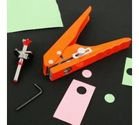 Foppla Perforatrice à trou unique - 15 mm - Perforatrice portable - Avec couvercle de vis réglable - Trou rond - Papier à outils pour papier cartonné