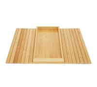 Foppla Plateau pour accoudoir de canapé, plateau flexible en bambou naturel, support de tasse pour collations, téléphone, contrôle, tasses