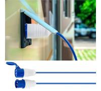 Foppla Rallonge de camping CEE 10 m 16 A H07BQ-F - Couleur du signal orange - Câble d'alimentation de camping pour une utilisation permanente en extérieur IP44 (10 m)