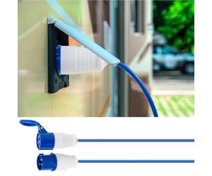 Foppla Rallonge de camping CEE 10 m 16 A H07BQ-F - Couleur du signal orange - Câble d'alimentation de camping pour une utilisation permanente en extérieur IP44 (10 m)