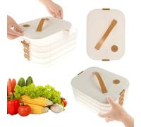 Foppla Récipient à viande pour réfrigérateur - 4 couches - Avec couvercle et fonction d'enregistrement de la date - Boîte de rangement transparente amovible pour bacon de cuisine