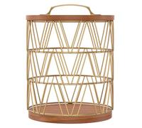 Foppla Support de dosettes de café de capacité avec base en bois - Support compact pour dosettes d'expresso - Panier multifonction pour la maison, la cuisine, le bureau, la salle d'étude (doré)