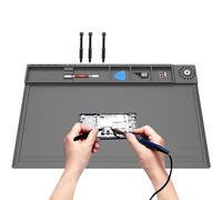 Foppla Tapis de réparation en silicone 500 °C résistant à la chaleur Tapis de soudure étanche Tapis de travail de réparation électronique avec zone magnétique et zone partielle Tapis de soudure en