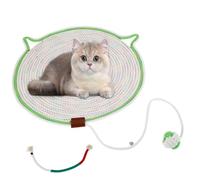 Foppla Tapis griffoir rond pour chat en corde de coton naturel de 50 cm avec balle pour chat - Tapis griffoir amusant pour chat (vert clair, 2)