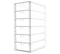 Foppla Tiroirs de rangement transparents empilables avec 5/6 tiroirs coulissants de capacité pour cosmétiques, bijoux, stylos (6 couches)