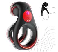 FOPS Anneau vibrant Elijah - Anneau de pénis avec vibration pour couples, 10 modes, moteur puissant, en silicone, pour des orgasmes plus intenses et une stimulation du clitoris N63
