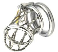 Fops Cage de chasteté pour hommes cage massive de 7cm sûre et discrète, diamètre intérieur de 3,4 cm, hautement poli, extrêmement rigide pour un contrôle total, ensemble de cage de chasteté N42