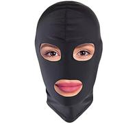 FOPS Cagoule Bdsm avec 3 trous pour les yeux et la bouche S/M spandex noir Jouet Sexualité Couple Jeux Sexuelle Adulte Accessoires Sexualité Couple cagoule sexy érotique jouet sexuel sm B23-1