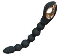 FOPS Chapelet Anal Vibrant 30 cm avec 6 Perles - Stimulateur Prostate & Anal 10 Modes Silicone Noir W118