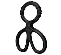 Fops Ensemble d'anneau pénien et testiculaire Double Cockring en silicone noir pour endurance et performance extrême rigidité et étirement intense du plaisir hypoallergénique et hautement flexible N60
