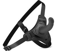 Fops Ensemble Strap-on - Dildo en Silicone Réaliste (17,5 cm x 3,8 cm) avec Harnais Réglable, Noir, Dildo à Ventouse Imperméable pour Femmes et Couples, Silicone Médical D18