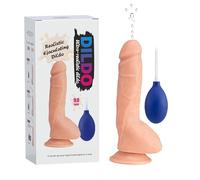 FOPS Gode Éjaculateur Réaliste Beige 23 cm ⌀4,2 cm - Dildo Squirting avec Ventouse Puissante & Tuyau 60 cm D58