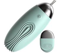 Fops Oeuf Vibrant Télécommandé 8cm Longueur ø3.3cm Vibrateur pour Femmes Mini Vibration USB 10 Modes de Vibration Télécommande Jouet Intime Silencieux Couleur Menthe M72