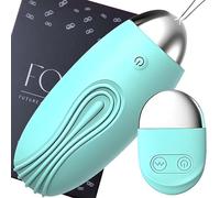 Fops Oeuf vibrant télécommandé pour déplacements - Longueur 80 mm & diamètre 33 mm 10 modes de vibration rechargeable USB ultra-silencieux Mini vibromasseur avec télécommande pour couples Menthe M72