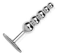 FOPS Perles Anales en Acier Inoxydable 15 cm Boules Anales avec 5 Boules ⌀ 2-3,3 cm Chaîne Anal Butt Plug pour Débutants Femmes et Hommes A24