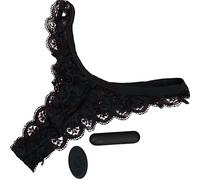FOPS Œuf Vibrant avec String en Dentelle Noir, 10 Modes de Vibration, Télécommande Sans Fil (10m), Stimulateur Clitoridien Discret pour Femme et Couple, Rechargeable USB A100