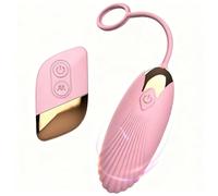 Fops Œuf vibrant télécommandé pour femme - 10 modes de vibration & moteur silencieux - Mini vibromasseur étanche (9,5 x 3,8 cm) avec télécommande pour solo & couple - Discret & Ergonomique - Rose M103