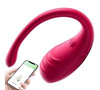 Fops Vibrateur avec application et télécommande - Œuf vibrant pour couple, 9 modes, silencieux, étanche IPX7, silicone médical, design ergonomique pour femmes et couples, rose, modèle M100