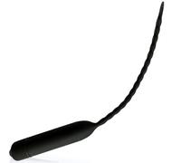 FOPS Vibrateur urétral Plug en silicone noir 25,5 cm ⌀ 0,6 cm - Dilatateur urétral vibrant avec forte vibration pour hommes N16-66