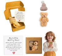 FOPSDGN Mini Nounours en Boite Cadeau avec Carte - Petit Ours en Peluche avec Carte Je t'aime - Idée Cadeau Mignonne Saint Valentin pour Elle/Lui, Copine, Copain, Anniversaire, Fiançailles