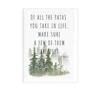 FOPURE All The Paths You Take In Life Make Sure They Are Fun Inspirational Quote Canvas Wall-Art Poster for Office Dorm Room Decor(Unframed,12x18inch(30x45cm))