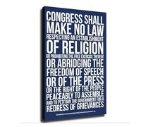 FOPURE American History Wall-Art First Amendment Constitution Bill of Rights Art Poster Modern Home Office Decor Painting Gift(Framed,16x24inch(40x60cm))