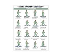FOPURE Elderly Exercise Poster Tai Chi Walking Step by Step Guide for Balance Low Impact Workout Canvas Wall-Art for Home(Framed,08x12inch(20x30cm))
