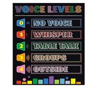 FOPURE Elementary School Teacher Tools Voice Level Chart Noise Poster Educational Behavior Chart for Classroom Management Back to School(Framed,16x24inch(40x60cm))