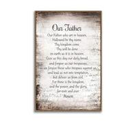 FOPURE Framed Our Father Canvas - The Lord's Prayer in Classic Calligraphy, Timeless Christian Gift & Wall Decor for Living Room, Wedding, or Baptism(Unframed,16x24inch(40x60cm))