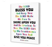 FOPURE Gods Blessing Christian Wall-Art for Bible Scripture Nursery Sunday School Classroom Decor(Framed,08x12inch(20x30cm))