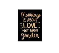 FOPURE Gold Foil Canvas for Newlyweds - Celebrating Love & Commitment Quote, Modern Marriage Wall-Art, Wedding or Anniversary Gift (Framed,16x24inch(40x60cm))