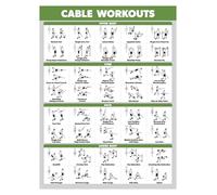 FOPURE Gym Wall Chart - Cable Workout Exercises Poster, Laminated & Training Aid for Personal Trainers, Fitness Coaches, and Home Gym Owners(Unframed,08x12inch(20x30cm))
