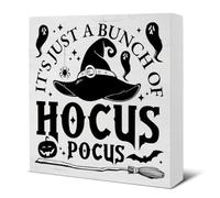 FOPURE Halloween Hocus Pocus Poster - Spooky Witchy Wall-Art for Living Room, Bedroom & Classroom October Decorations(Framed,12x18inch(30x45cm))